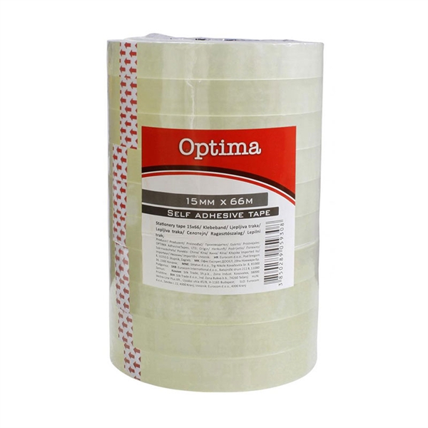 Lepilni Trak Optima 15 Mm X 66 M Prozoren 10 Kosov PRINTINK Si