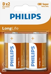 Baterija Philips LongLife D-LR20, 2 kosa