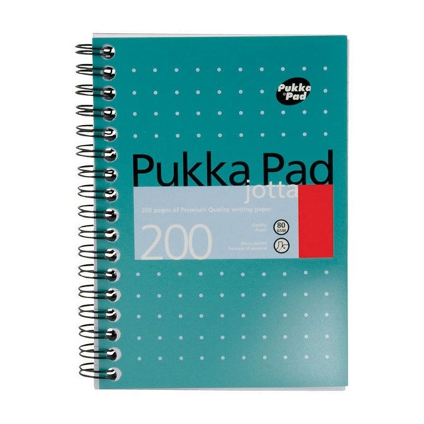 Zvezek A6 Pukka Pad Metallic s špiralo, črte, 100 listov