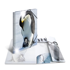 Mapa z elastiko A3 PP Herma, Glossy Pinguin