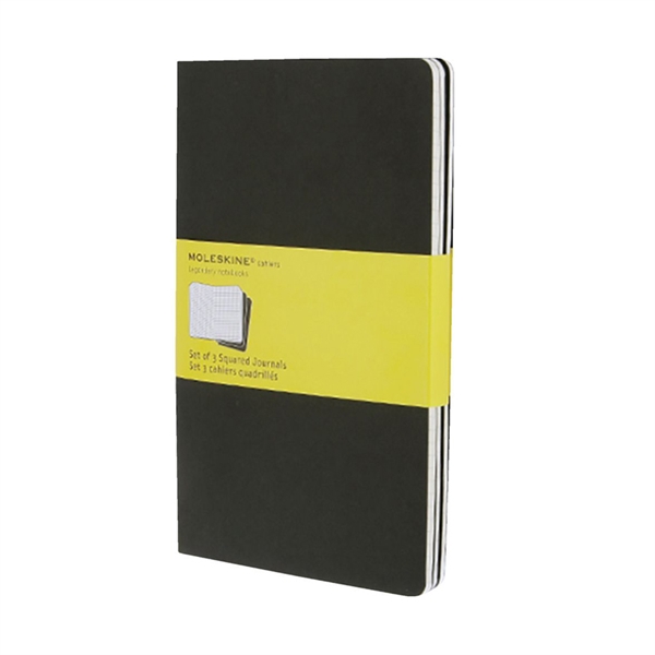 Beležnica Moleskine Cahier Journals LG mehke platnice, črn - karo, 3 kosi