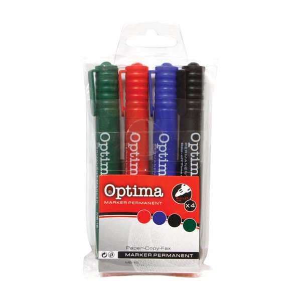 Marker Optima Permanent, 4 kosi