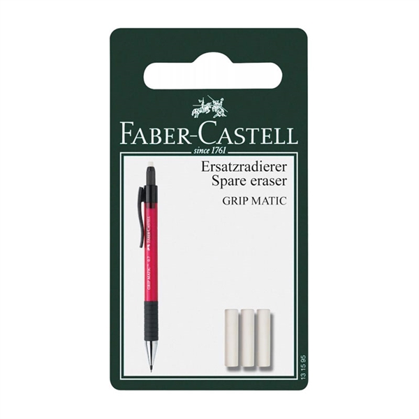 Rezervna radirka Faber-Castell Grip Matic, 3 kosi