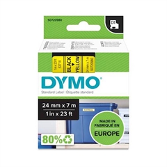 Trak Dymo D1 53718, 24 mm / 7 m (črno/rumen), original