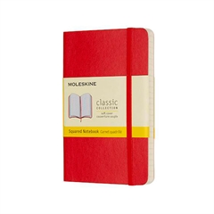 Beležnica Moleskine PKT mehke platnice, rdeča – brezčrtna