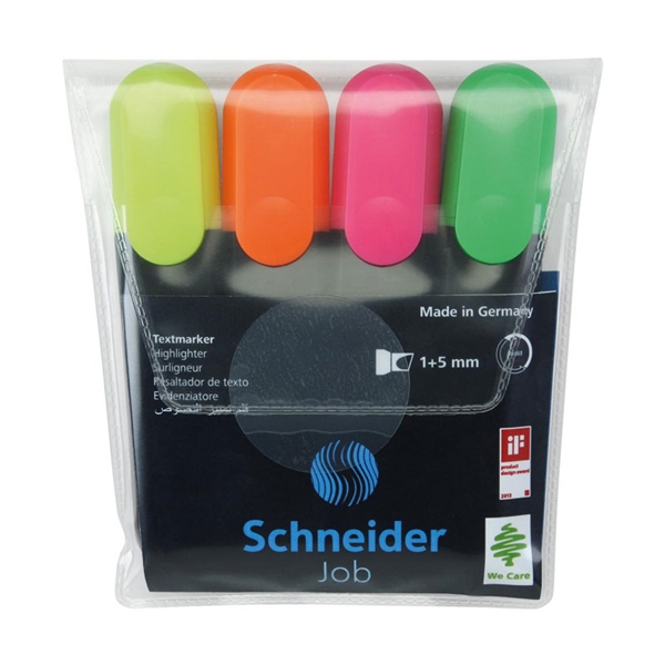 Marker Schneider Fluo Job, 4 kosi