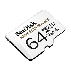 Spominska kartica SanDisk High Endurance video Micro SDXC C10 U3, 100 MB/s, 64 GB + SD Adapter