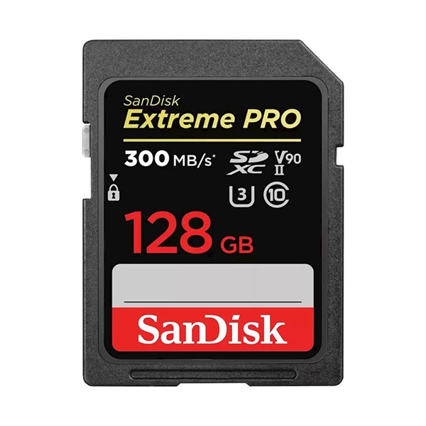 Spominska kartica SanDisk Extreme Pro SDXC UHS-II U3, 300 MB/s, 128 GB