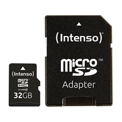 Spominska kartica Intenso Micro SDHC C10, 25 MB/s, 32 GB + SD Adapter