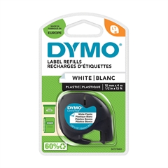 Trak Dymo LTAG 91221, 12 mm / 4 m (črn/bel), original