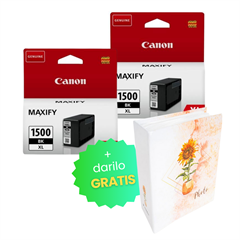 Komplet kartuš Canon PGI-1500XL BK (črna), original, 2 kosa + DARILO GRATIS