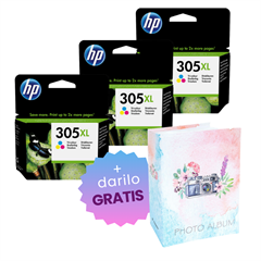 Komplet kartuš HP 3YM63AE nr.305XL (barvna), original, 3 kosi + DARILO GRATIS