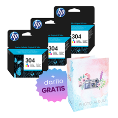 Komplet kartuš HP N9K05AE nr.304 (barvna), original, 3 kosi + DARILO GRATIS