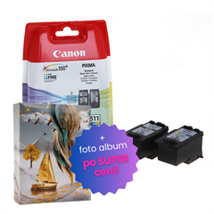 Komplet kartuš Canon PG-510 + CL-511, original + foto album po SUPER ceni