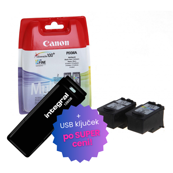 Komplet kartuš Canon PG-510 + CL-511, original + USB ključek po SUPER ceni