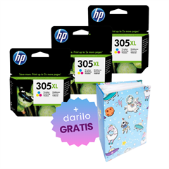 Komplet kartuš HP 3YM63AE nr.305XL (barvna), original, 3 kosi + DARILO GRATIS