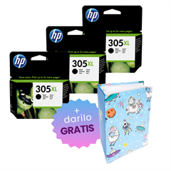 Komplet kartuš HP 3YM62AE nr.305XL (črna), original, 3 kosi + DARILO GRATIS