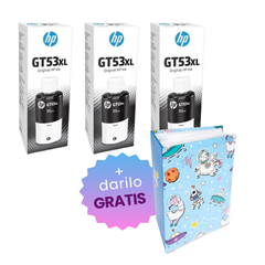 Komplet črnil za HP GT53 XL (1VV21AE) (črna), original, 3 kosi + DARILO GRATIS